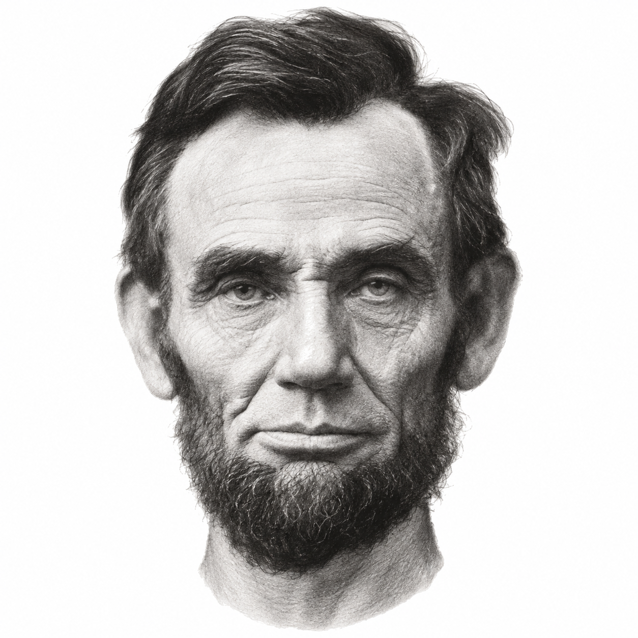 Pencil portrait of Lincoln