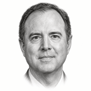 AI-generated pencil portrait of Adam Schiff