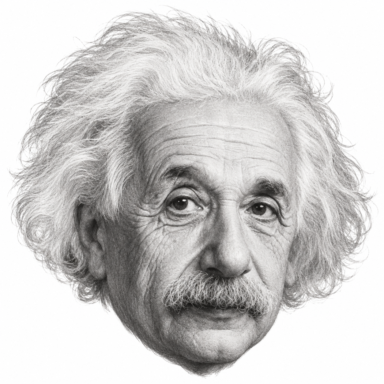 AI-assisted portrait illustration of Albert Einstein
