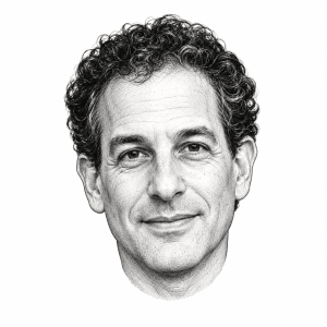 AI-generated head-only illustration of Ammiel Hirsch