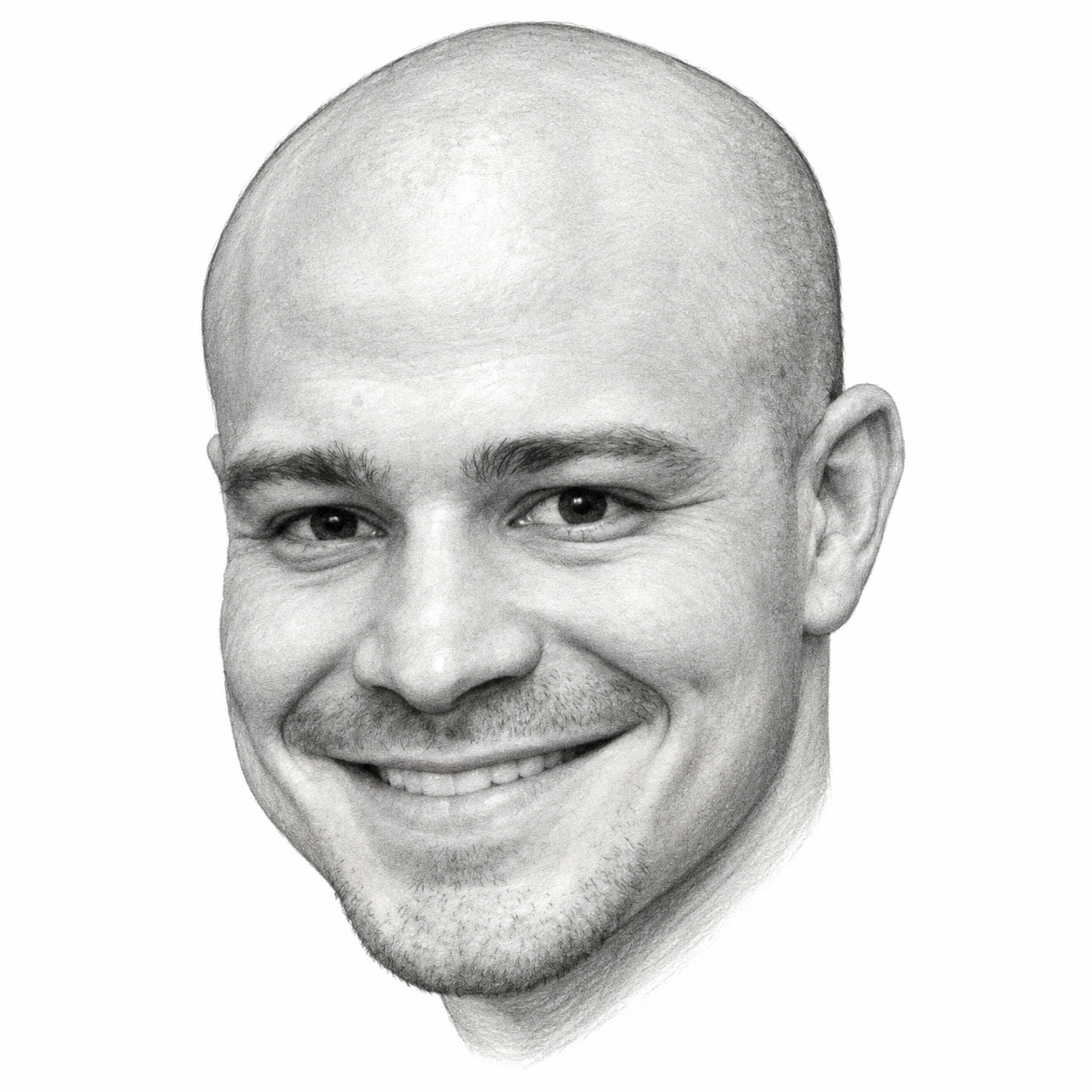 AI-assisted pencil portrait of Andre Lajst