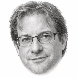 AI-generated pencil portrait of Andrés Roemer