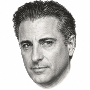 AI-generated pencil portrait of Andy García