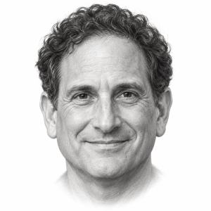 AI-generated pencil portrait of Andy Levin