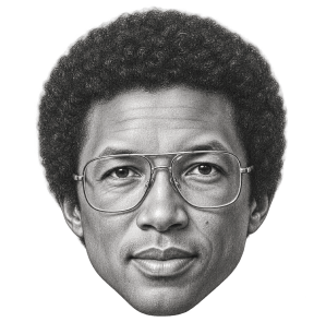 Pencil head portrait of Arthur Ashe