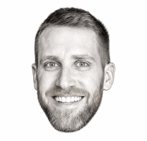 AI-assisted head-only pencil portrait of Assaf Rappaport