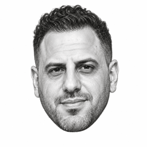 Head-only graphite portrait of Michael Mizrachi