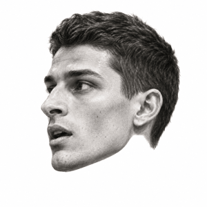 Head-only graphite portrait of Yonatan Katz