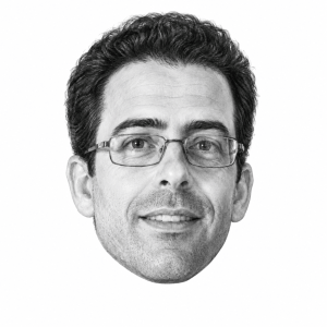 Head-only graphite portrait of Lior Aizenberg