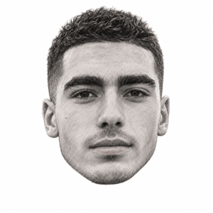 Head-only graphite portrait of Almog Elazari