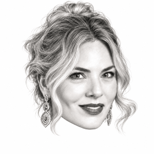 Head-only graphite portrait of Dana Shemesh