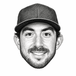 Head-only graphite portrait of Zack Weiss