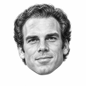 Head-only graphite portrait of Roger Staubach