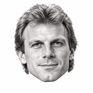 Head-only graphite portrait of Joe Montana