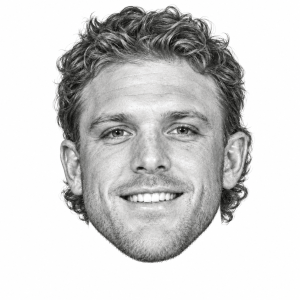 Head-only graphite portrait of Harrison Bader