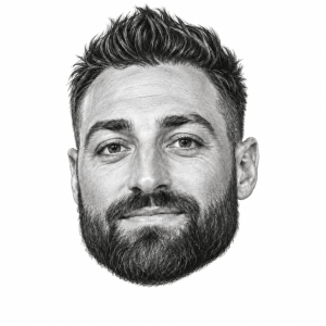 Head-only graphite portrait of Kevin Pillar