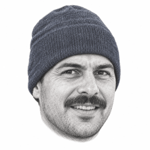 Pencil portrait illustration of Attila Mihály Kertész