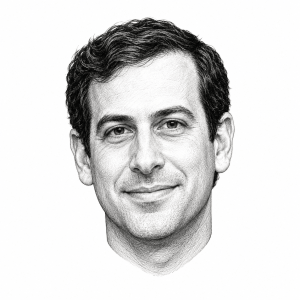 AI-generated head-only illustration of Avi Berkowitz