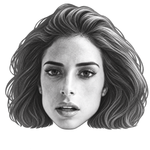 Head-only graphite portrait of Avital Cohen