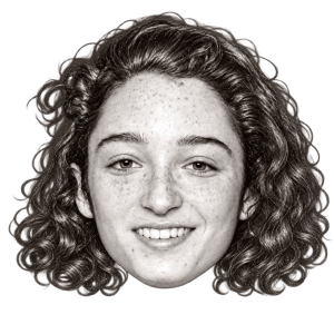Head-only graphite portrait of Ayala Kerem