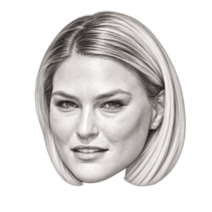 Head-only graphite portrait of Bar Refaeli