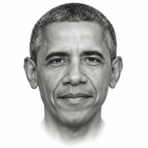AI-generated pencil portrait of Barack Obama