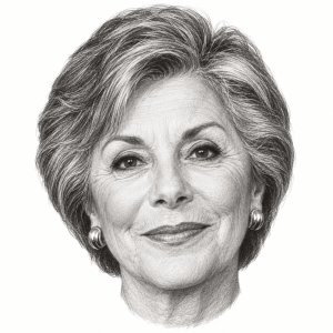 AI-generated pencil portrait of Barbara Boxer