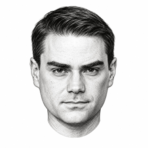 AI-generated head-only illustration of Ben Shapiro