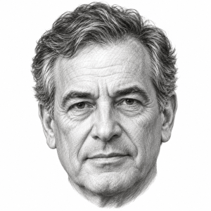 AI-generated pencil portrait of Benjamin Jonas