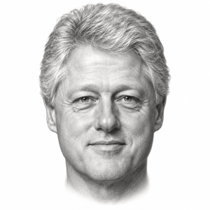 AI-generated pencil portrait of Bill Clinton