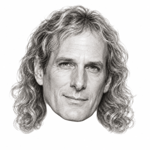 Head-only graphite portrait of Michael Bolton