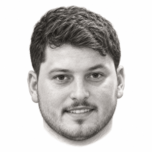 Pencil portrait illustration of Boris Shtonda
