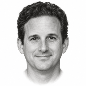 AI-generated pencil portrait of Brian Schatz