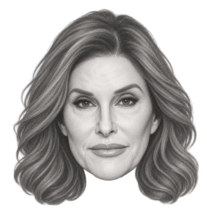 Pencil head portrait of Caitlyn Jenner