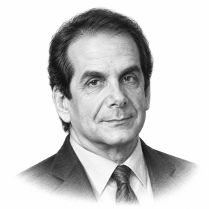 AI-generated pencil portrait of Charles Krauthammer