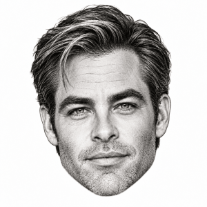AI-assisted pencil portrait of Chris Pine