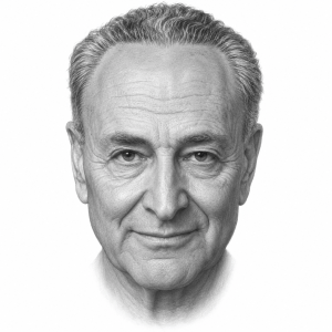 AI-generated pencil portrait of Chuck Schumer