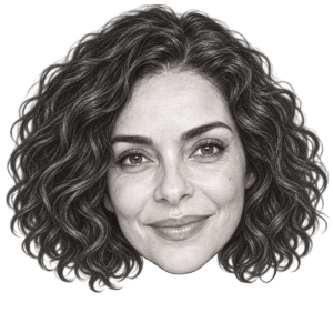 Head-only graphite portrait of Claudia Ohana