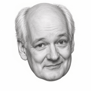 Head-only graphite portrait of Colin Mochrie