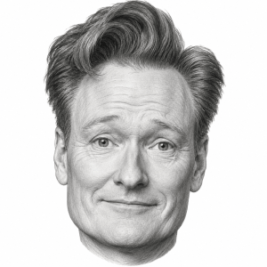 AI-generated pencil portrait of Conan O'Brien