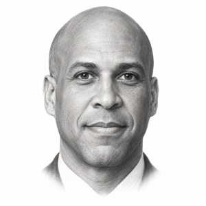 AI-generated pencil portrait of Cory Booker