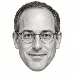 AI-assisted pencil head portrait of Dan Senor