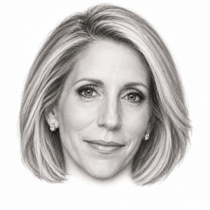 AI-assisted pencil portrait of Dana Bash