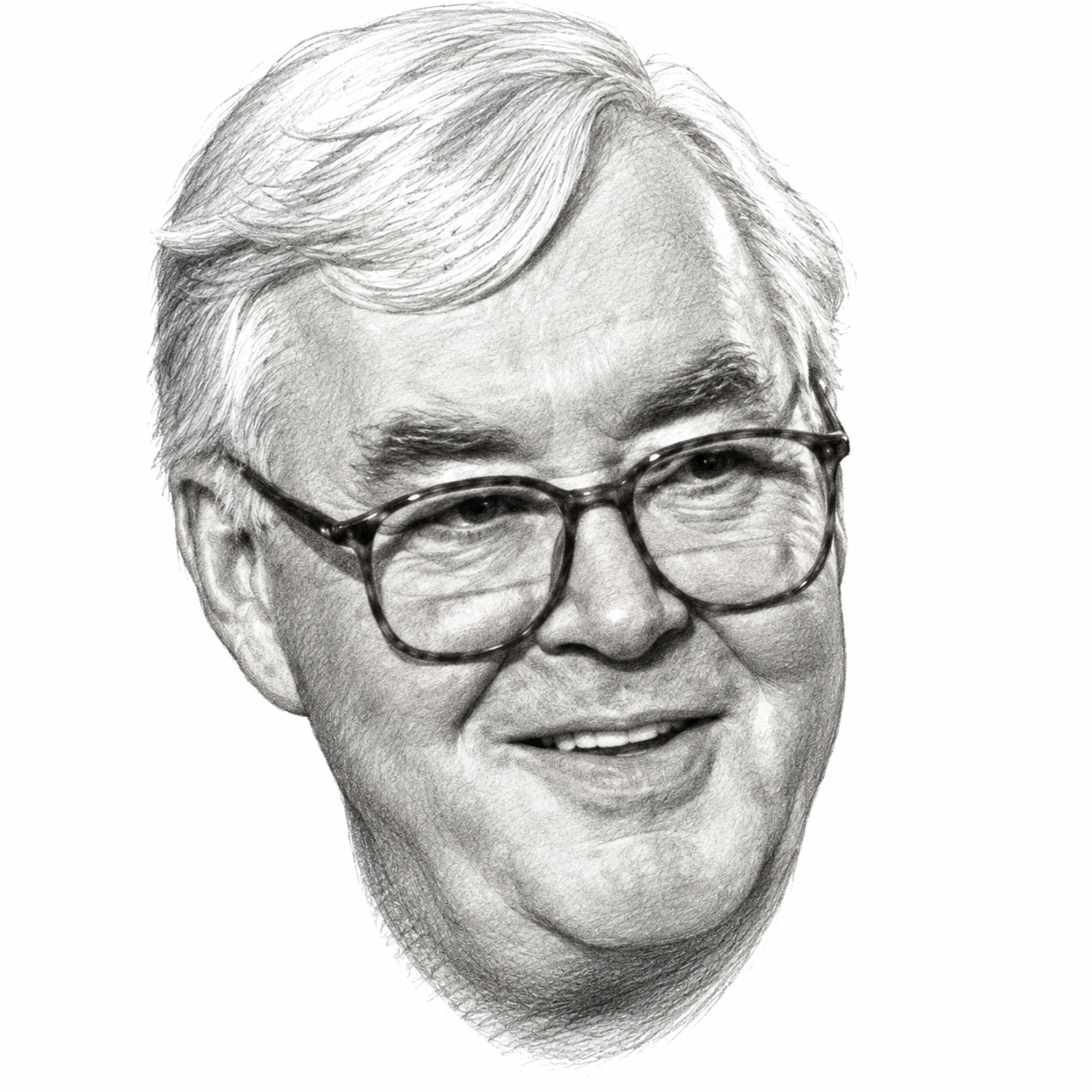 Pencil portrait of Daniel Patrick Moynihan