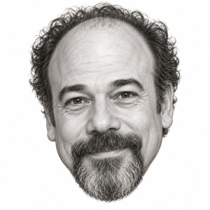 Head-only graphite portrait of Danny Burstein