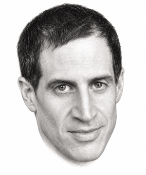 Head-only graphite portrait of David Abrams