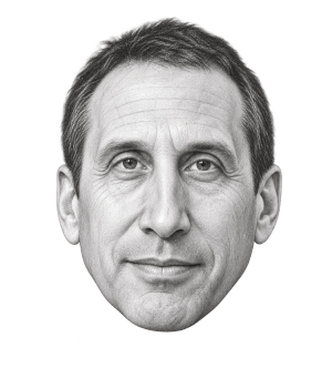 Pencil head portrait of David Blatt