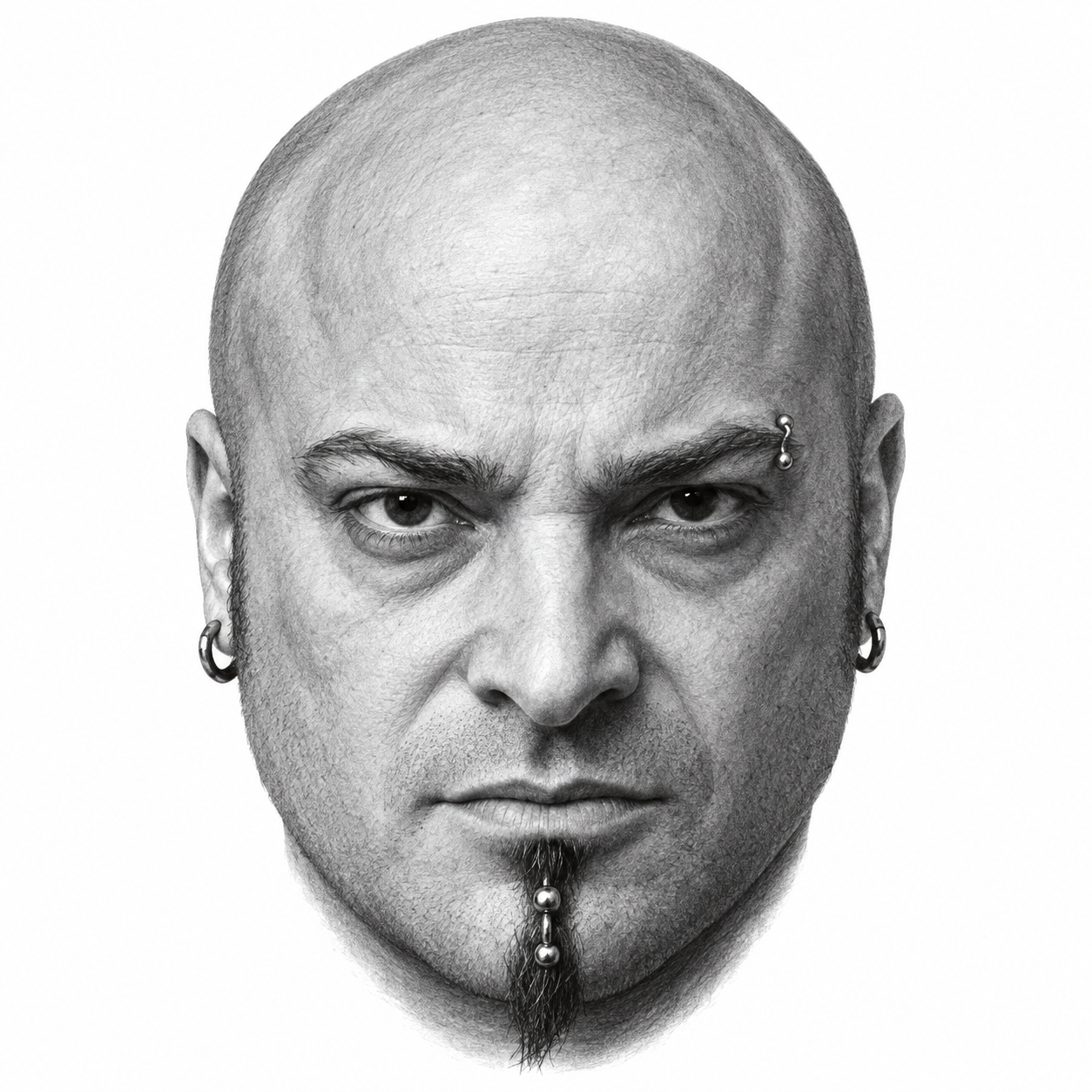 AI-generated head-only illustration of David Draiman