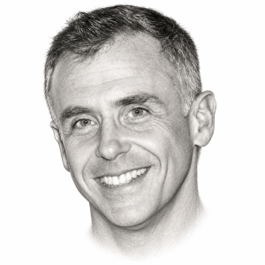 AI-assisted pencil portrait of David Eigenberg