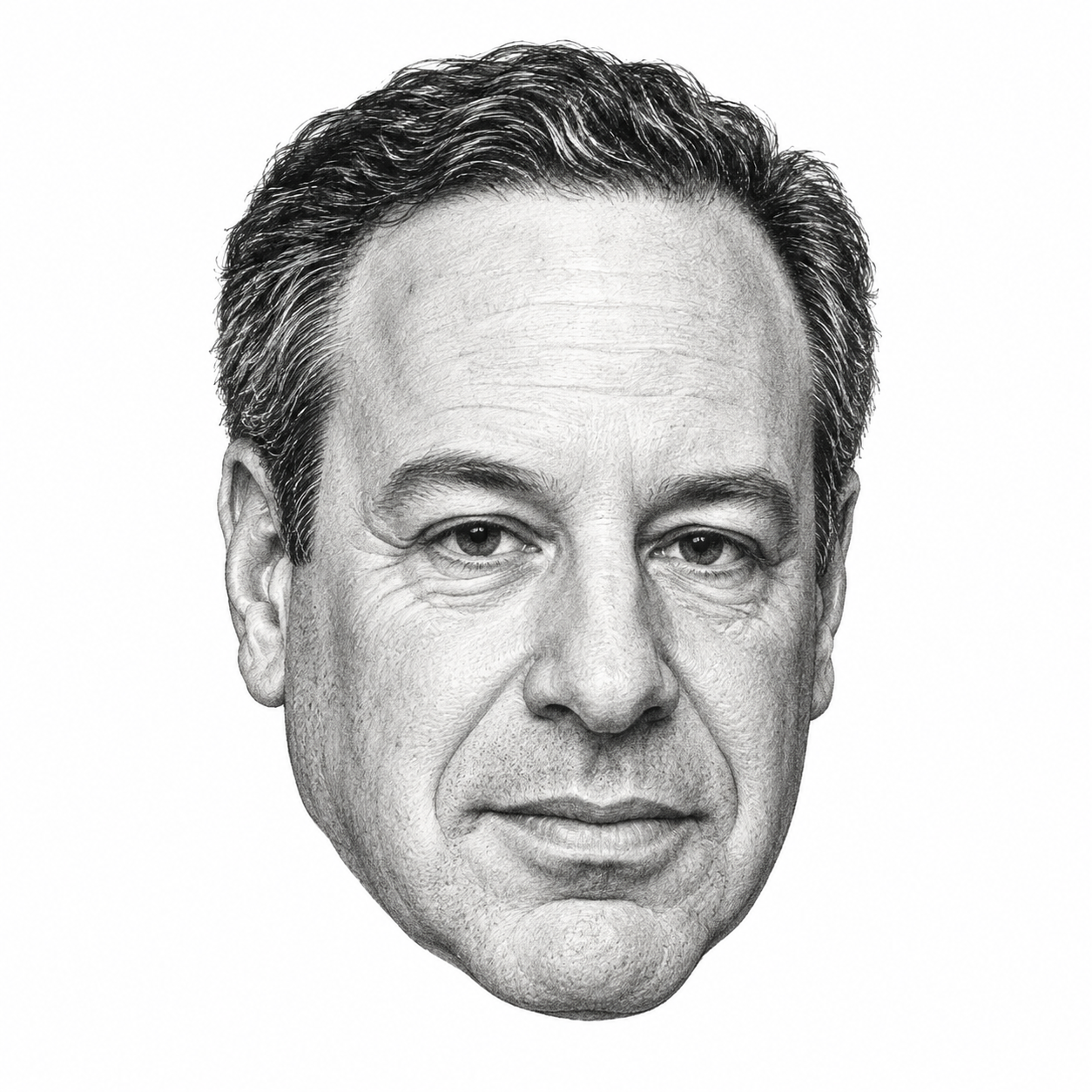 AI-generated head-only illustration of David Frum